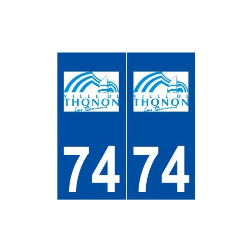 74 Thonon-les-Bains logo autocollant plaque immatriculation stickers