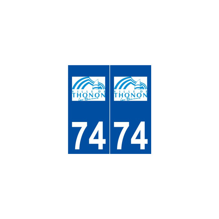74 Thonon-les-Bains logo autocollant plaque stickers ville