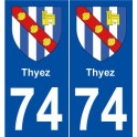 74 Thyez blason autocollant plaque stickers ville