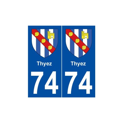 74 Thyez blason autocollant plaque stickers ville