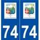74 Vétraz-Monthoux logo autocollant plaque stickers ville
