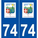 74 Vétraz-Monthoux logo autocollant plaque stickers ville