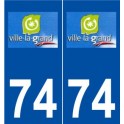 74 Ville-la-Grand logo autocollant plaque stickers ville