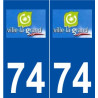 74 Ville-la-Grand logo autocollant plaque stickers ville
