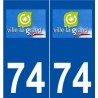 74 Ville-la-Grand logo autocollant plaque stickers ville