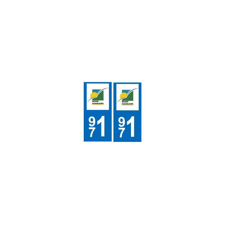 971 Guadeloupe autocollant plaque