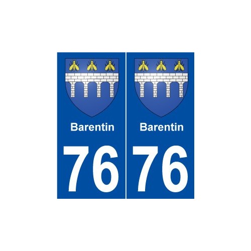 76 Barentin blason autocollant plaque stickers ville