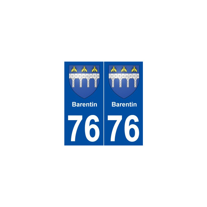 76 Barentin blason autocollant plaque stickers ville