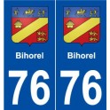 76 Bihorel blason autocollant plaque stickers ville