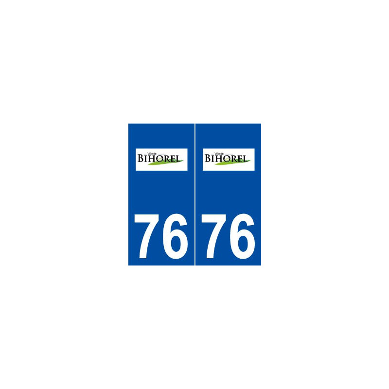 76 Bihorel logo autocollant plaque stickers ville