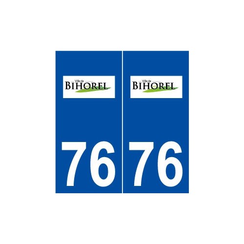 76 Bihorel logo autocollant plaque stickers ville