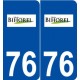 76 Bihorel logo autocollant plaque stickers ville