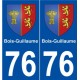 76 Bois-Guillaume blason autocollant plaque stickers ville