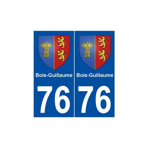 76 Bois-Guillaume blason autocollant plaque stickers ville