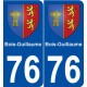 76 Bois-Guillaume blason autocollant plaque stickers ville