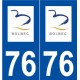 76 Bolbec logo autocollant plaque stickers ville