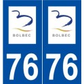 76 Bolbec logo autocollant plaque stickers ville