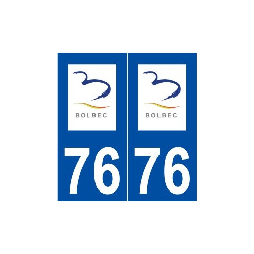 76 Bolbec logo autocollant plaque stickers ville