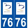 76 Bolbec logo autocollant plaque stickers ville