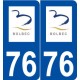 76 Bolbec logo autocollant plaque stickers ville
