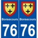 76 Bonsecours blason autocollant plaque stickers ville