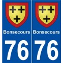 76 Bonsecours blason autocollant plaque stickers ville