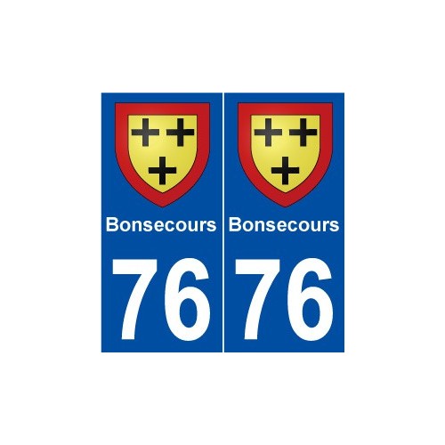 76 Bonsecours blason autocollant plaque stickers ville
