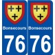 76 Bonsecours blason autocollant plaque stickers ville