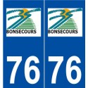 76 Bonsecours logo autocollant plaque stickers ville