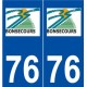 76 Bonsecours logo autocollant plaque stickers ville