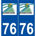 76 Bonsecours logo autocollant plaque stickers ville