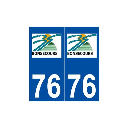 76 Bonsecours logo autocollant plaque stickers ville