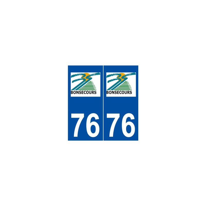 76 Bonsecours logo autocollant plaque stickers ville