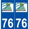 76 Bonsecours logo autocollant plaque stickers ville