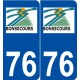 76 Bonsecours logo autocollant plaque stickers ville