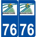 76 Bonsecours logo autocollant plaque stickers ville