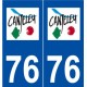 76 Canteleu logo autocollant plaque stickers ville