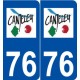 76 Canteleu logo autocollant plaque stickers ville