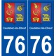 76 Caudebec-lès-Elbeuf blason autocollant plaque stickers ville