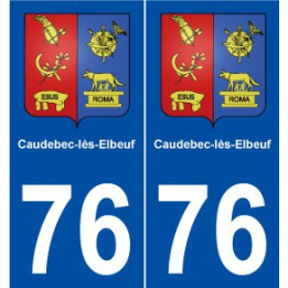 76 Caudebec-lès-Elbeuf blason autocollant plaque stickers ville