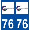 76 Caudebec-lès-Elbeuf logo autocollant plaque stickers ville