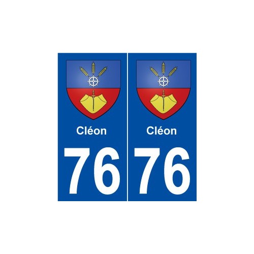 76 Cléon blason autocollant plaque stickers ville