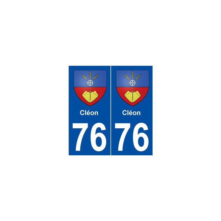 76 Cléon blason autocollant plaque stickers ville