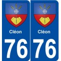 76 Cléon blason autocollant plaque stickers ville