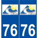 76 Cléon logo autocollant plaque stickers ville