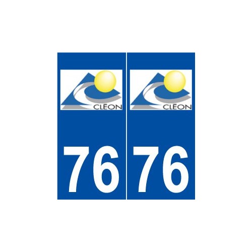 76 Cléon logo autocollant plaque stickers ville