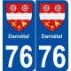 76 Darnétal blason autocollant plaque stickers ville