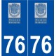76 Darnétal logo autocollant plaque stickers ville