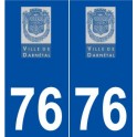76 Darnétal logo autocollant plaque stickers ville