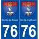 76 Déville-lès-Rouen blason autocollant plaque stickers ville